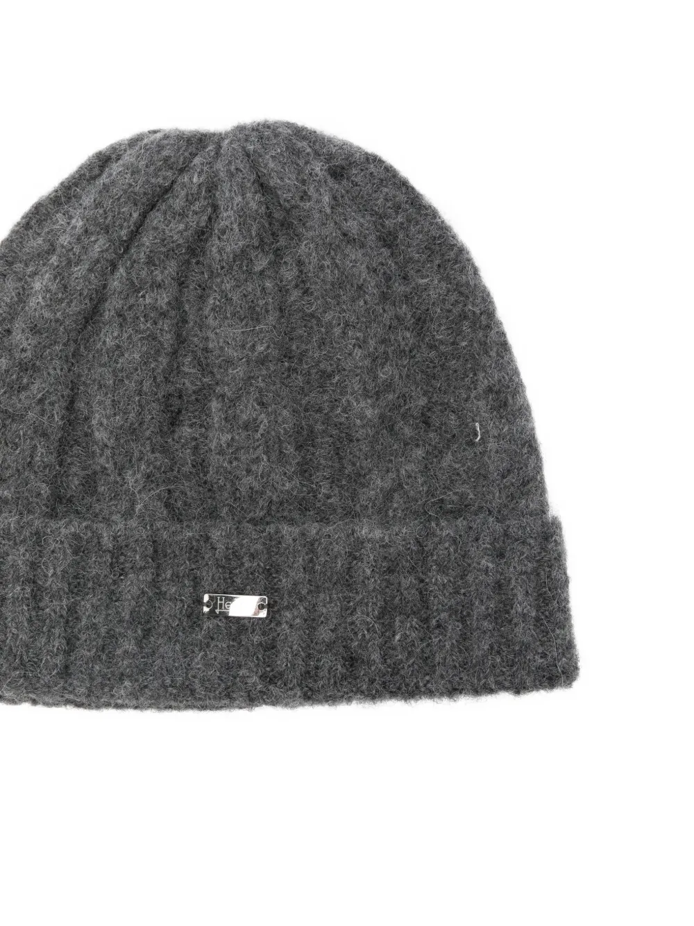 Herno Cable-knit Beanie In Gray