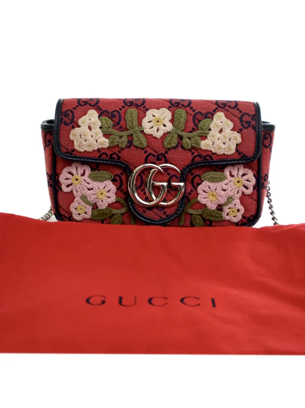 Gucci Pre-Owned 2016-2025 Limited Edition Super Mini GG Marmont Embroidered Matelasse Canvas Flap crossbody bag | Pre-Owned | Image 2