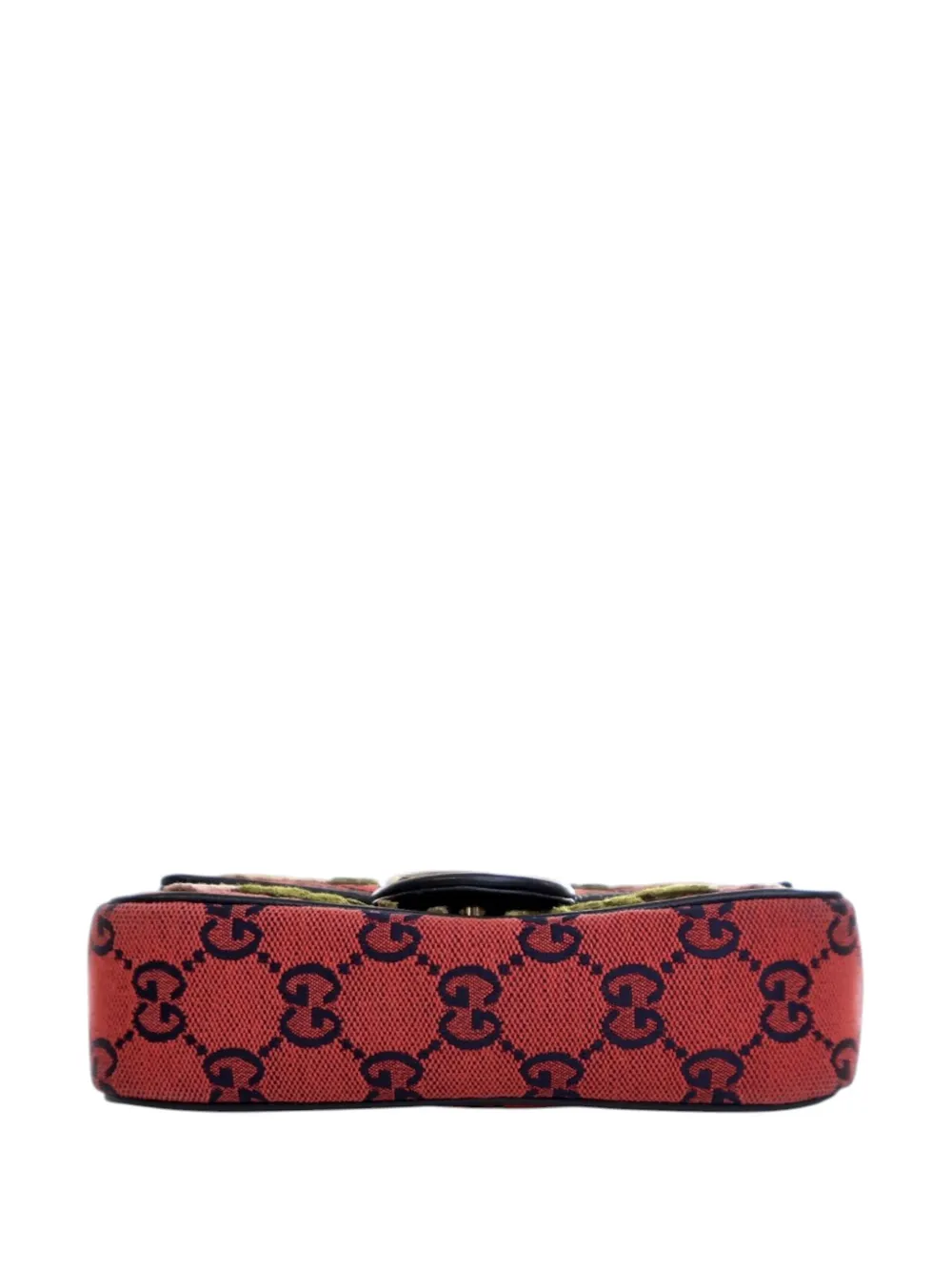 Pre-owned Gucci 2016-2025 Limited Edition Super Mini Gg Marmont Embroidered Matelasse Canvas Flap Crossbody Bag In Red