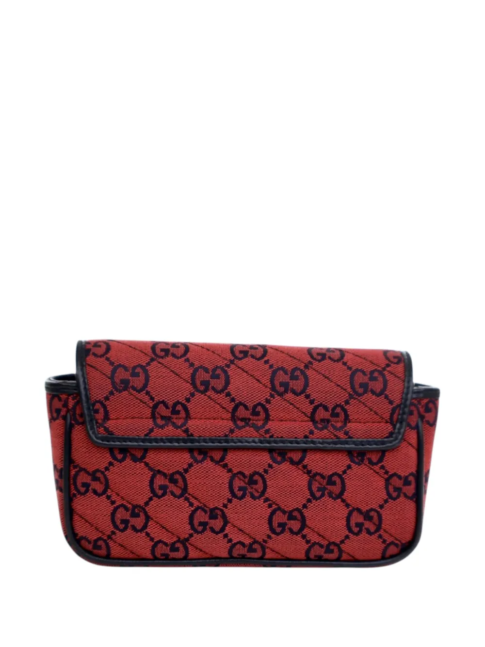 Pre-owned Gucci 2016-2025 Limited Edition Super Mini Gg Marmont Embroidered Matelasse Canvas Flap Crossbody Bag In Red