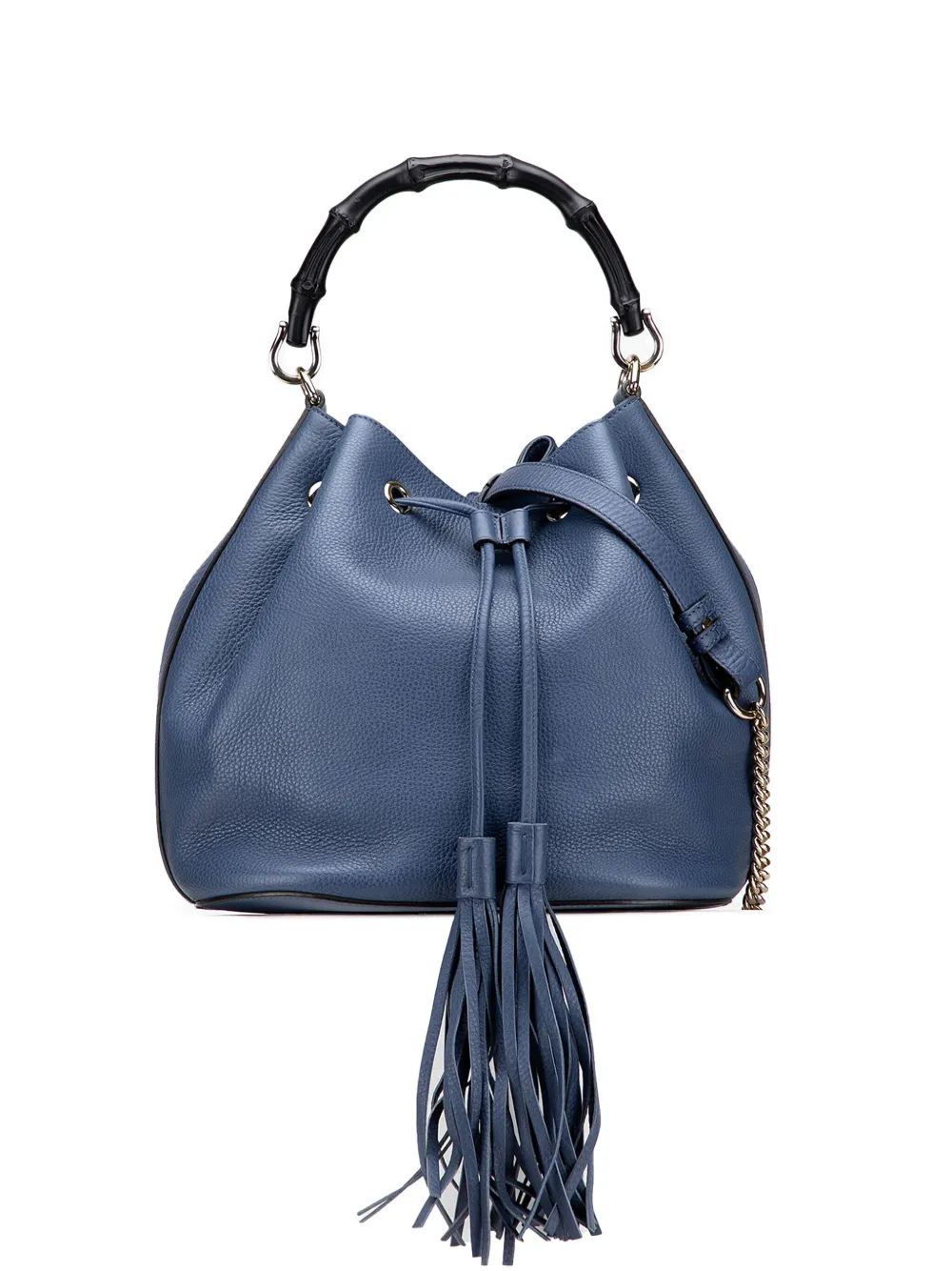 Gucci Pre-Owned 2000-2015 Leather Miss Bamboo Tassel bucket bag | Blue | Image 1