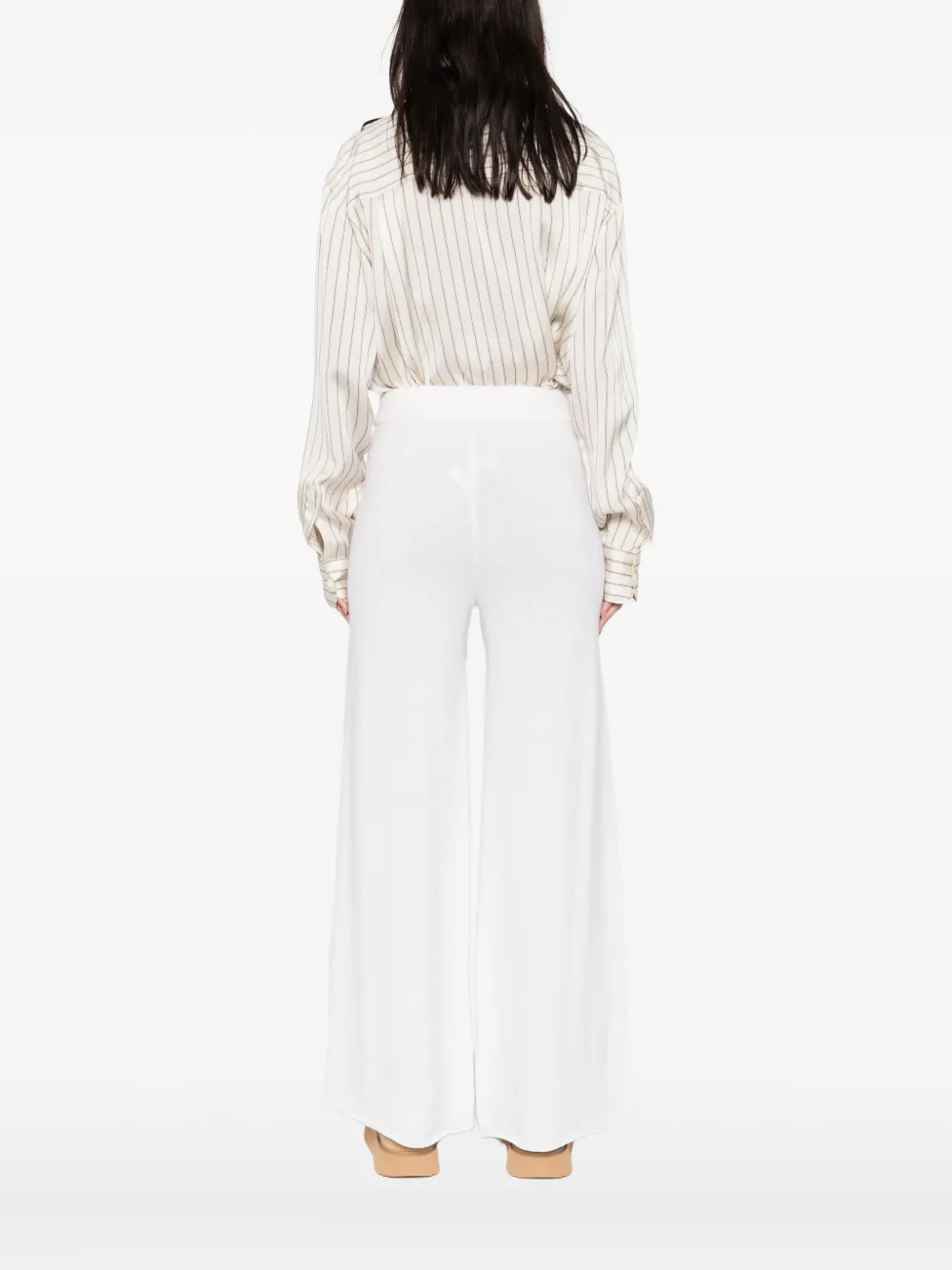 Ely Ely Stella Drawstring Knitted Trousers In White