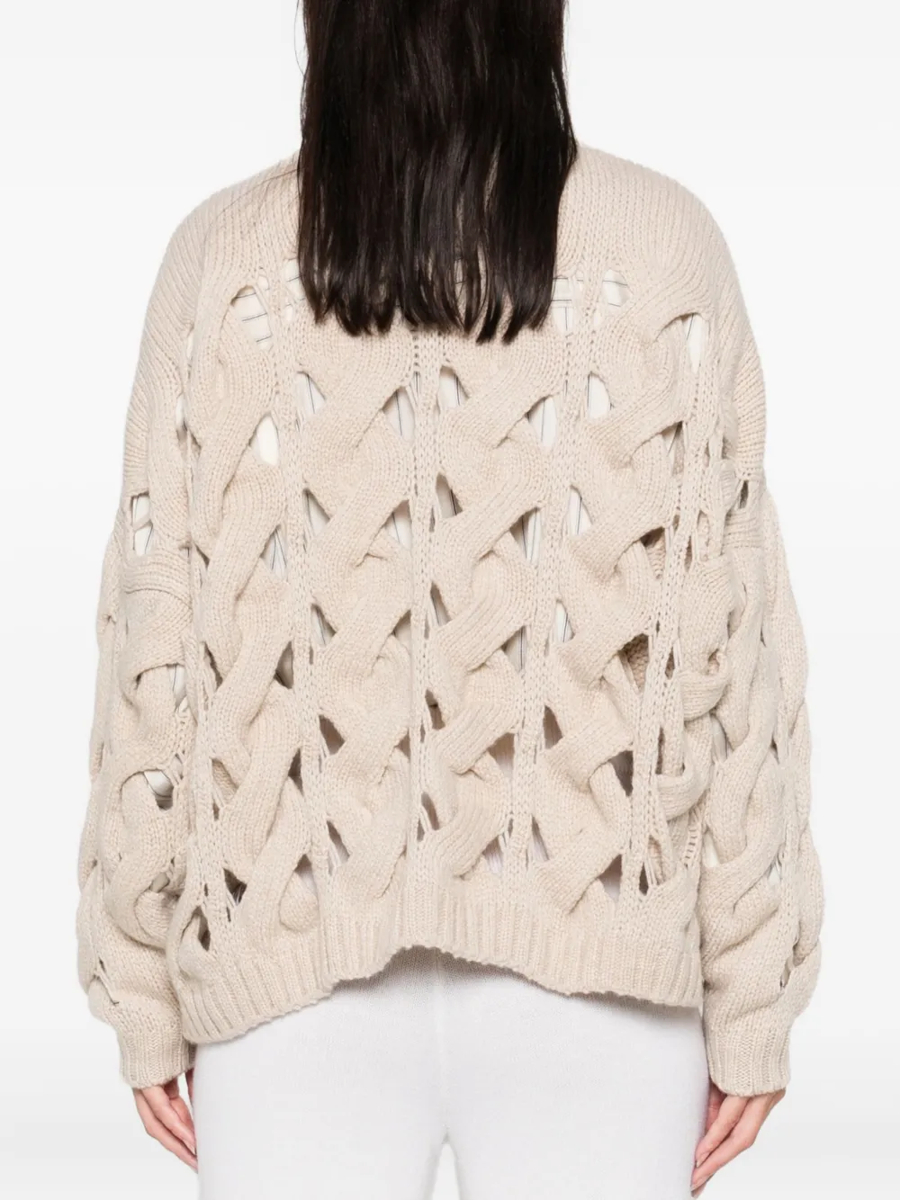 Ely Ely Alanis Buttoned Cardigan In Neutral