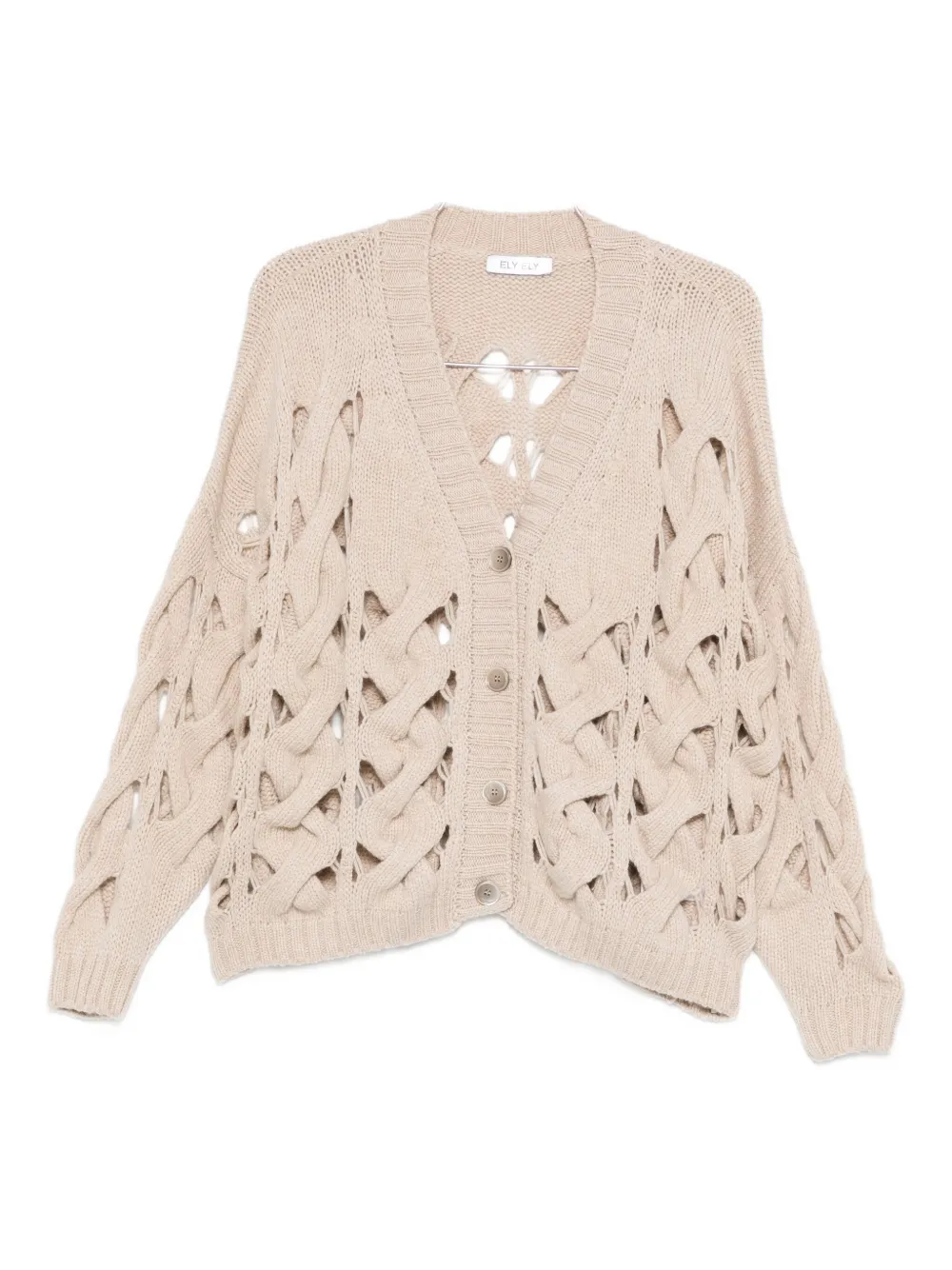 Ely Ely Alanis Buttoned Cardigan In Neutral