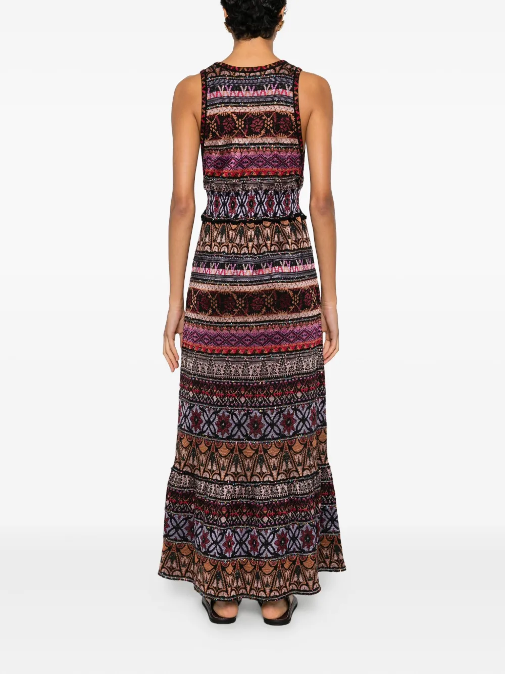 Cecilia Prado Celia Geometric Pattern V-neck Dress In Pink