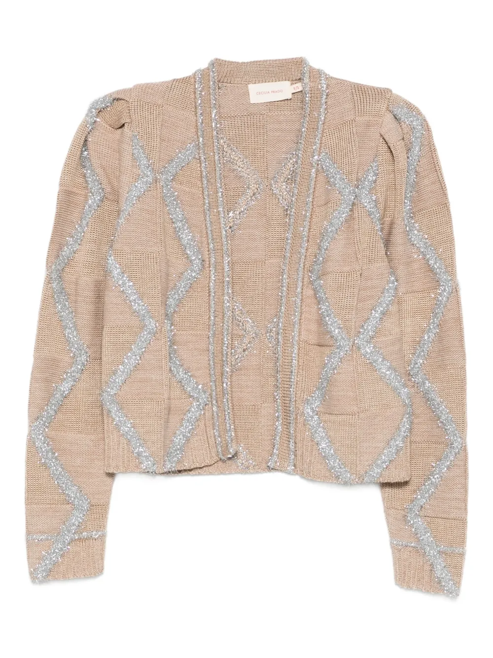 Cecilia Prado diamond pattern cardigan | Neutrals | Image 1