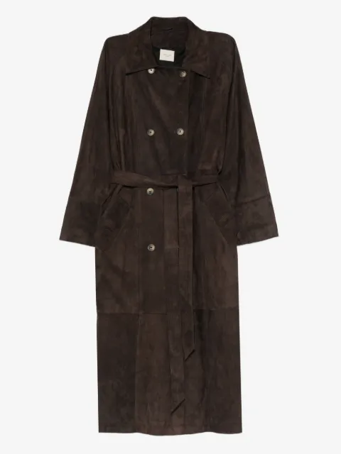 mara bini leather double-breasted coat