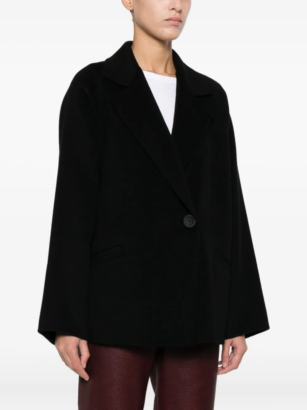 Max Mara Guinea Coat In Black