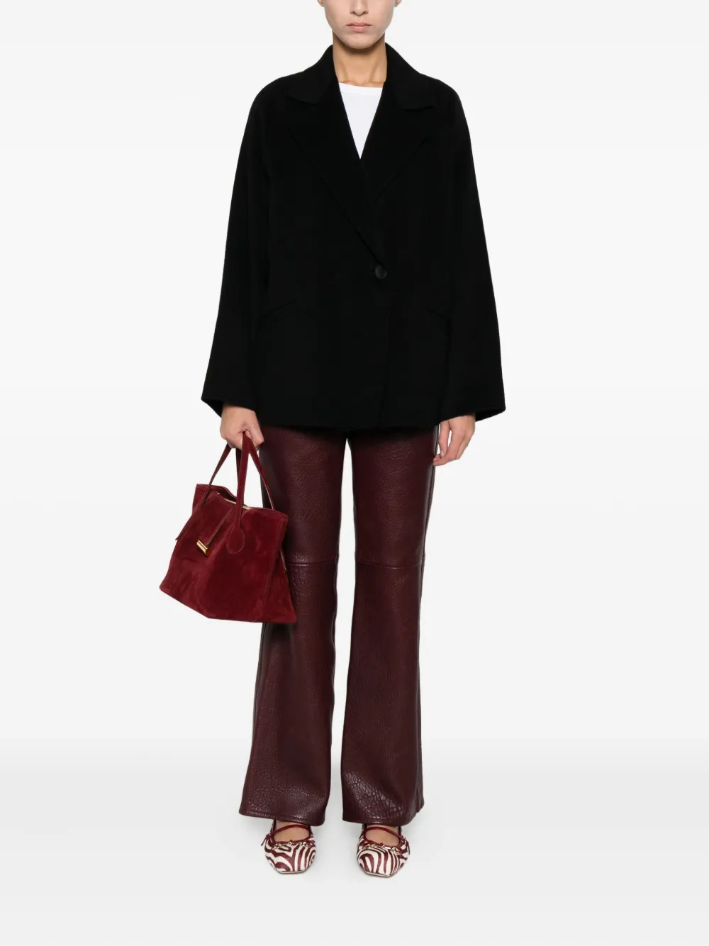 Max Mara Guinea Coat In Black
