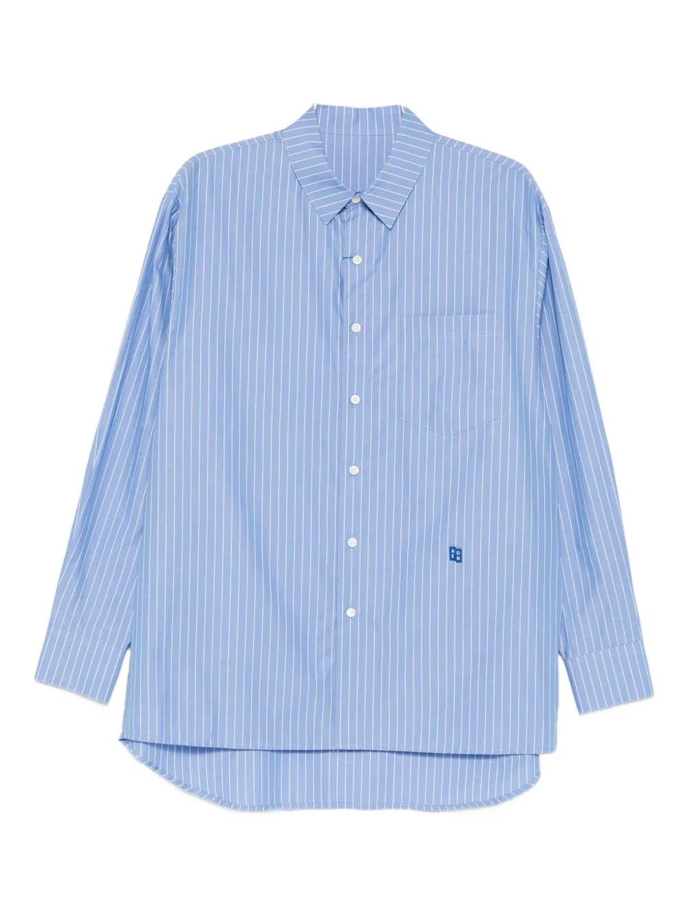 Ader Error Striped Pocket Shirt In Blue