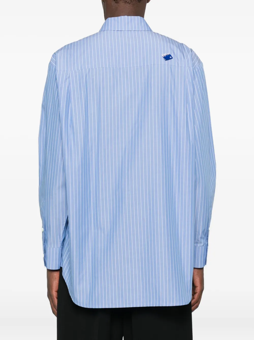 Ader Error Striped Pocket Shirt In Blue
