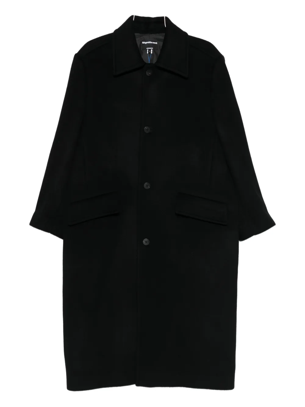 Ader Error abrigo con bolsillos y solapa | negro | Image 1