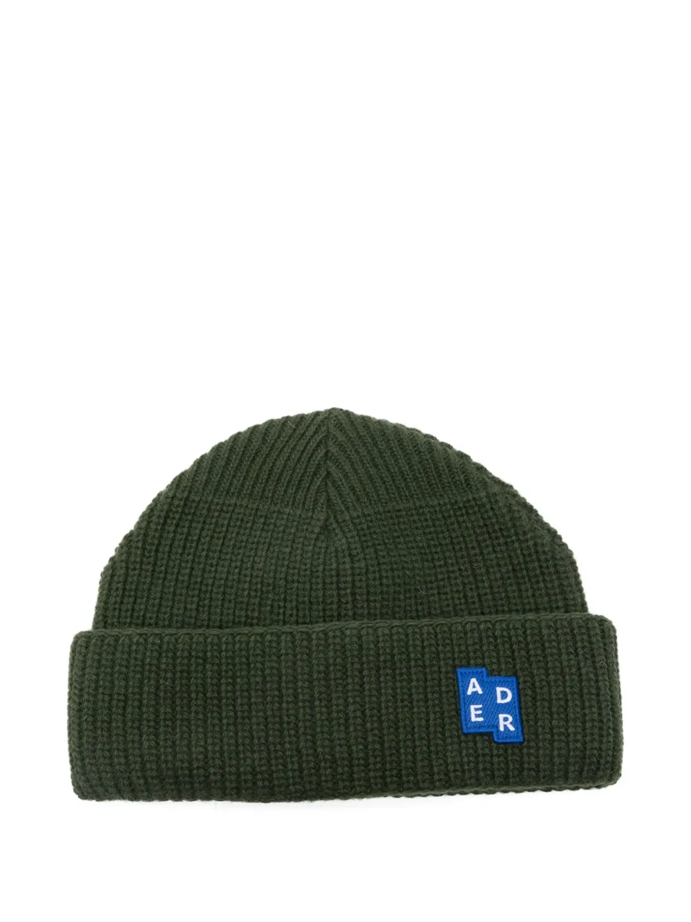 Ader Error ribbed logo-patch beanie | Green | Image 1