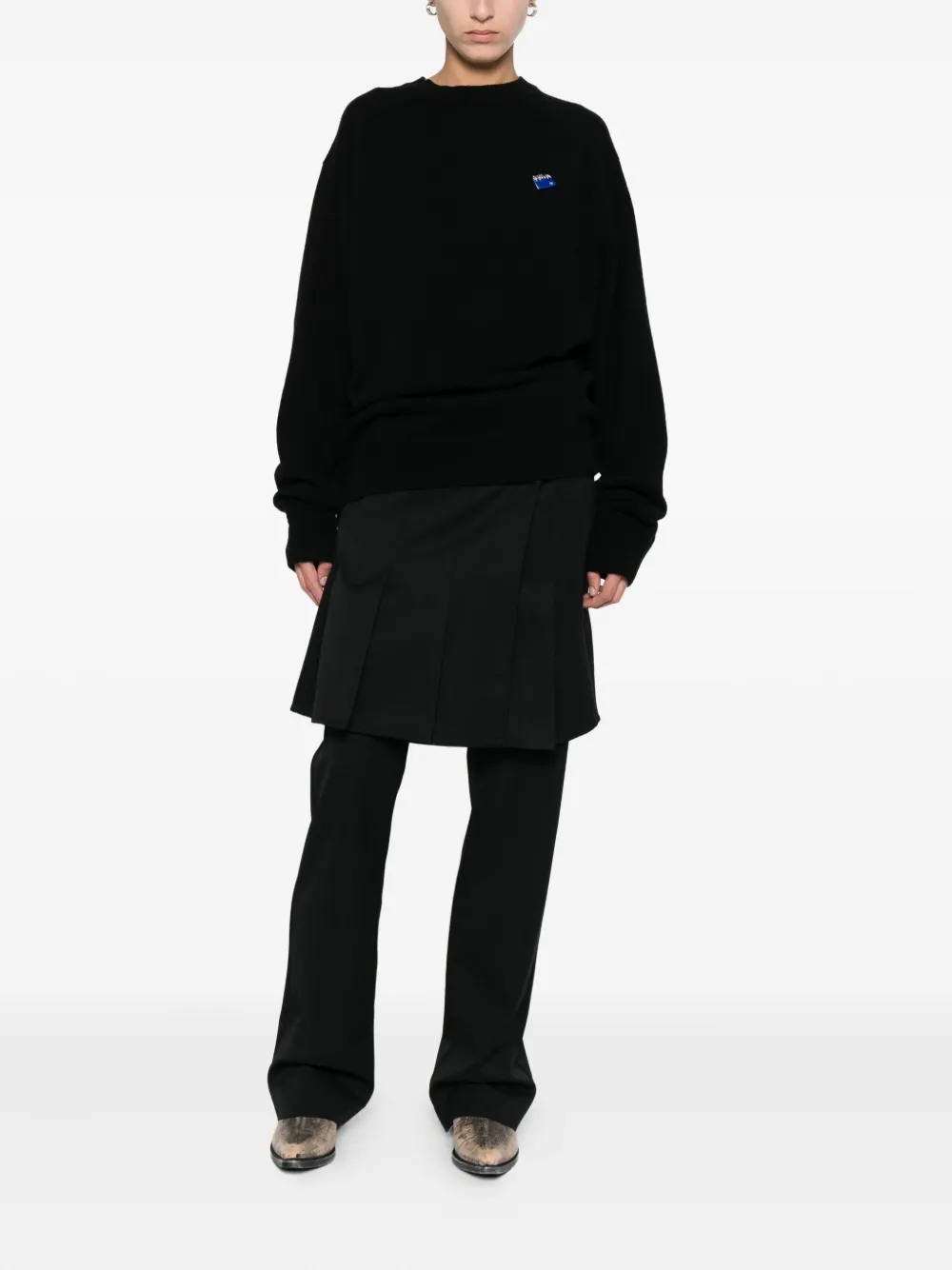 Ader Error Crew Neck Sweater In Black