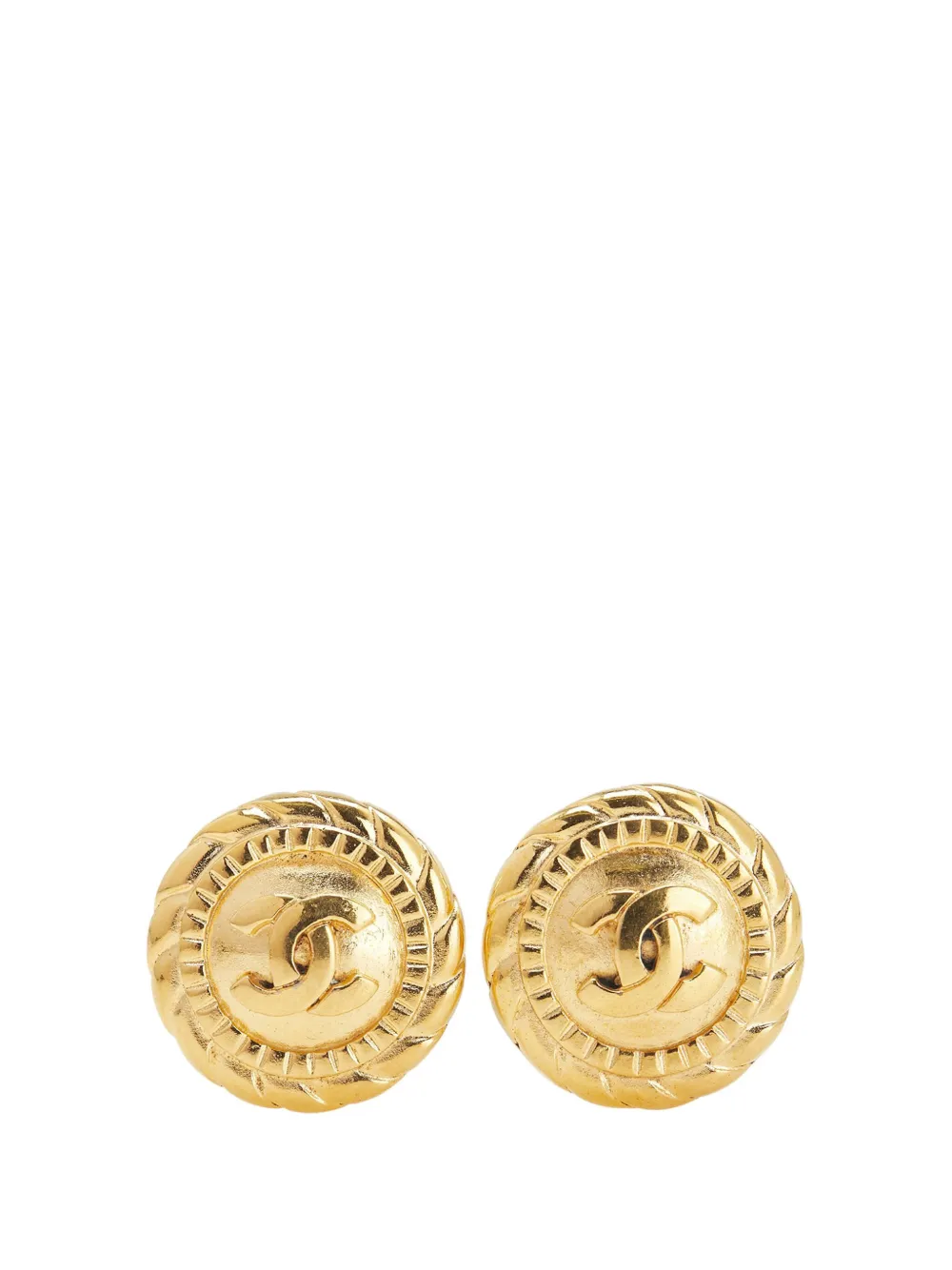 CHANEL Pre-Owned 1970-1980 ゴールドプレーテッドココマーク クリップオン コスチューム イヤリング -