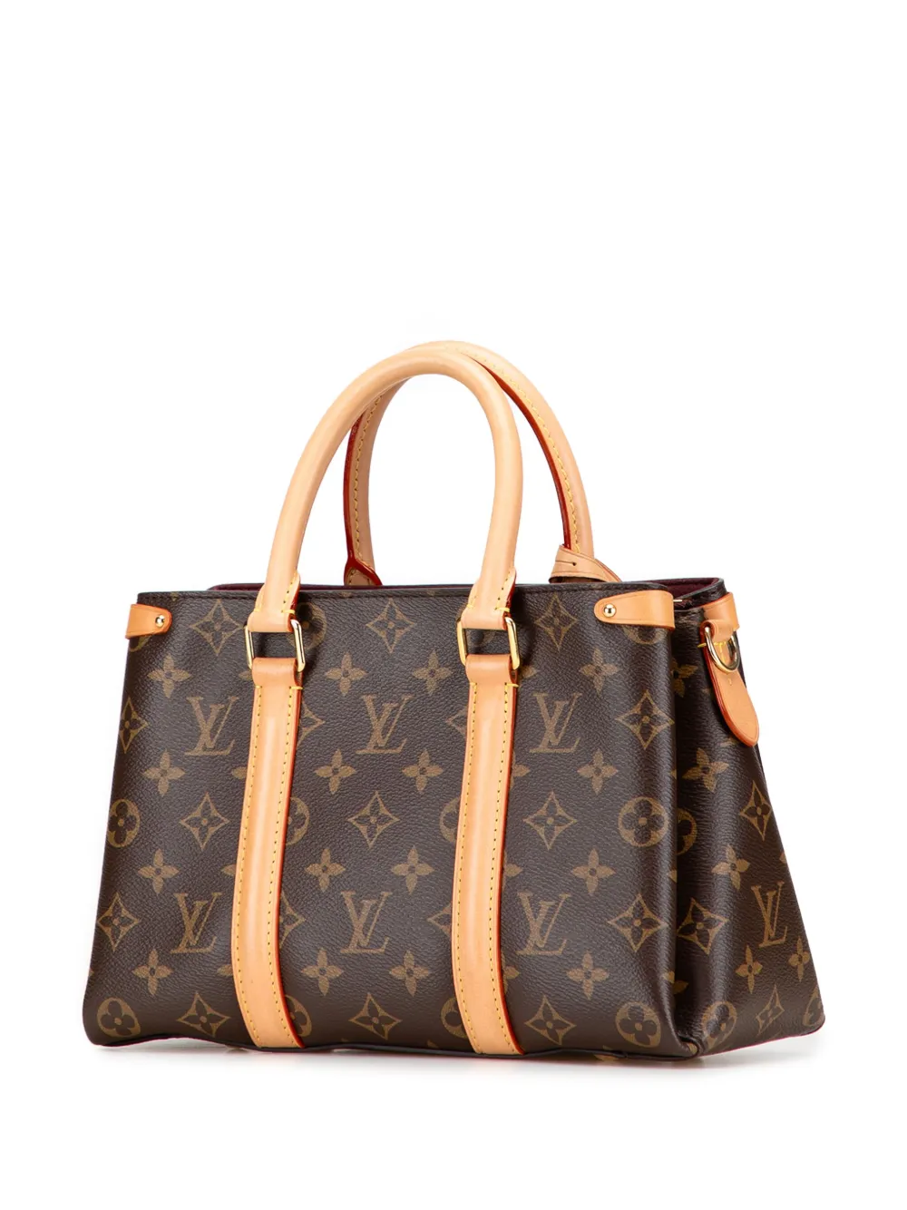 Pre-owned Louis Vuitton 2021-2025 Monogram Soufflot Bb Satchel In Brown