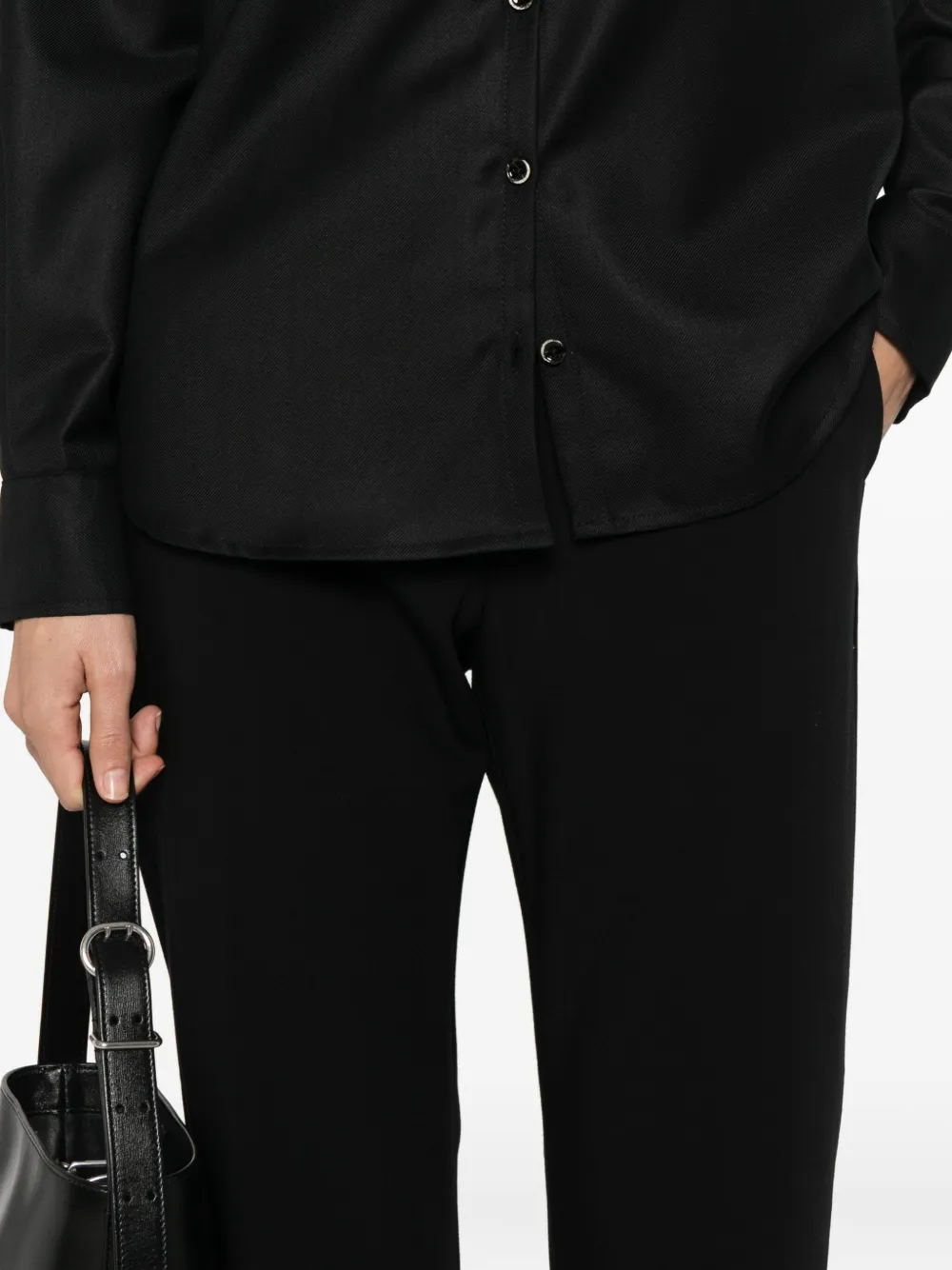 Nine In The Morning Straight Leg Trousers In Black