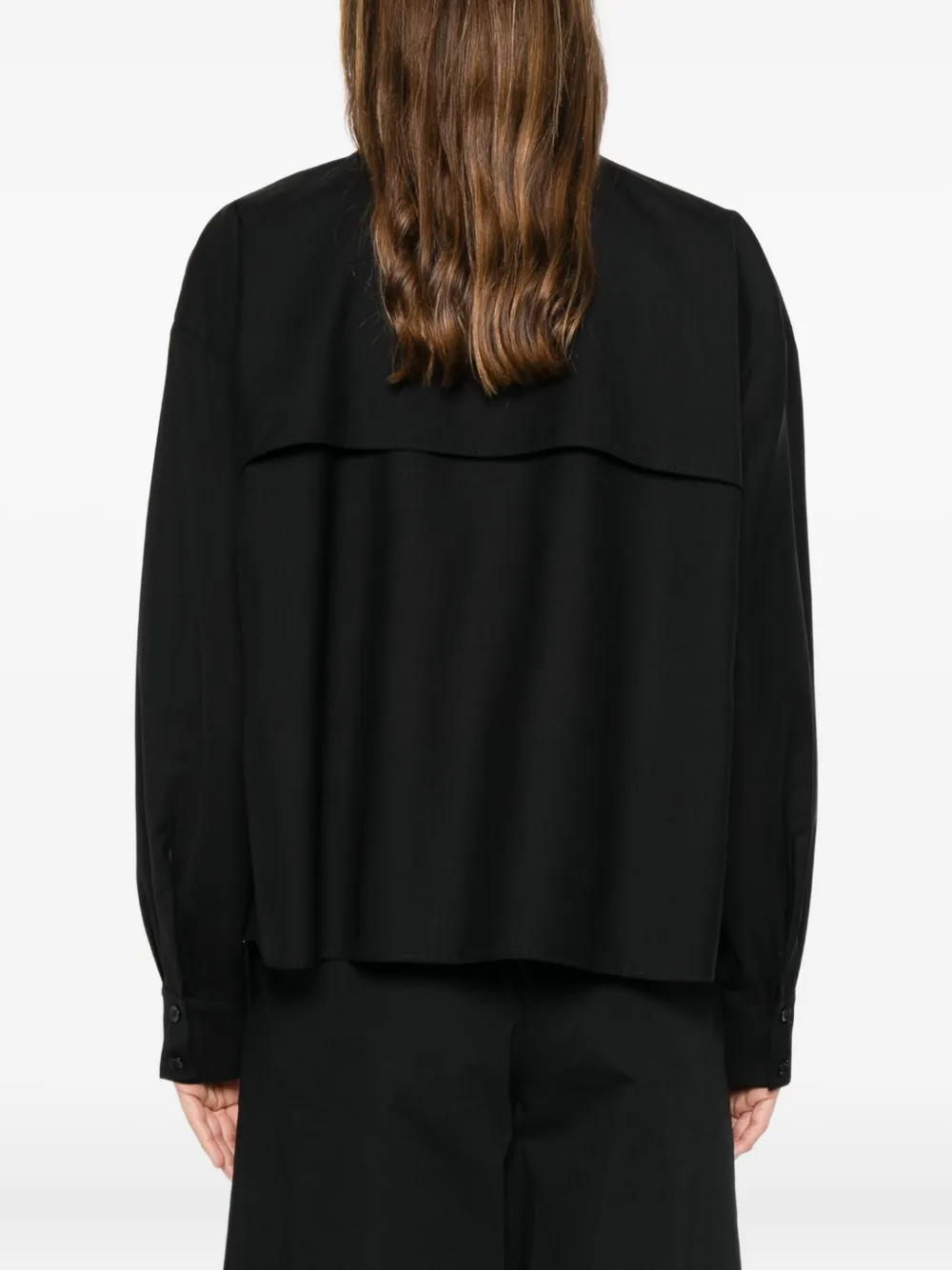 Pt Torino Long-sleeve Wool Shirt In Black