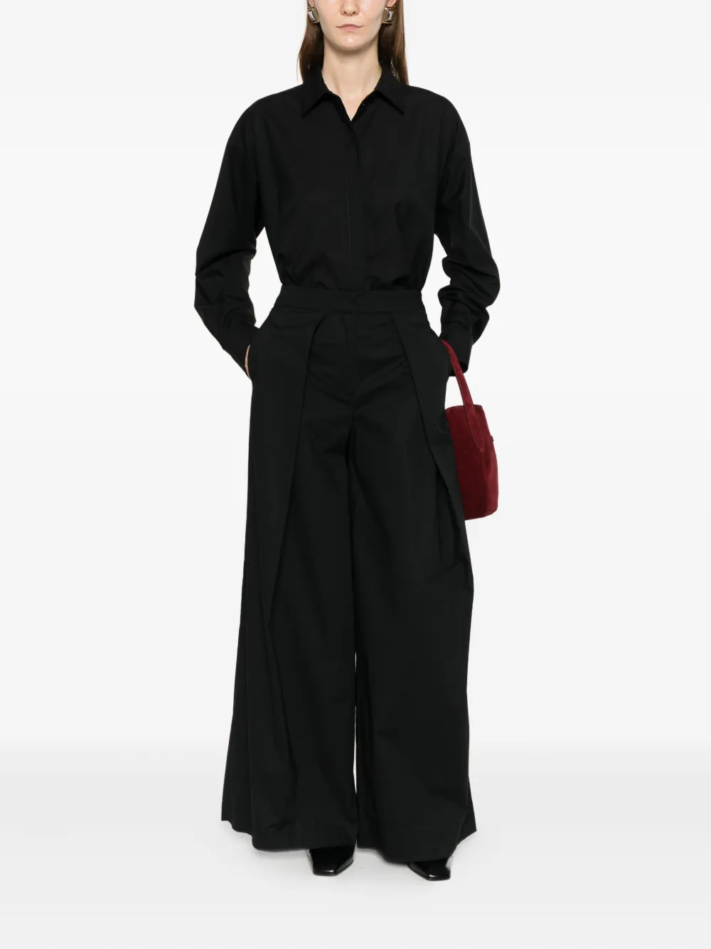 Pt Torino Long-sleeve Wool Shirt In Black