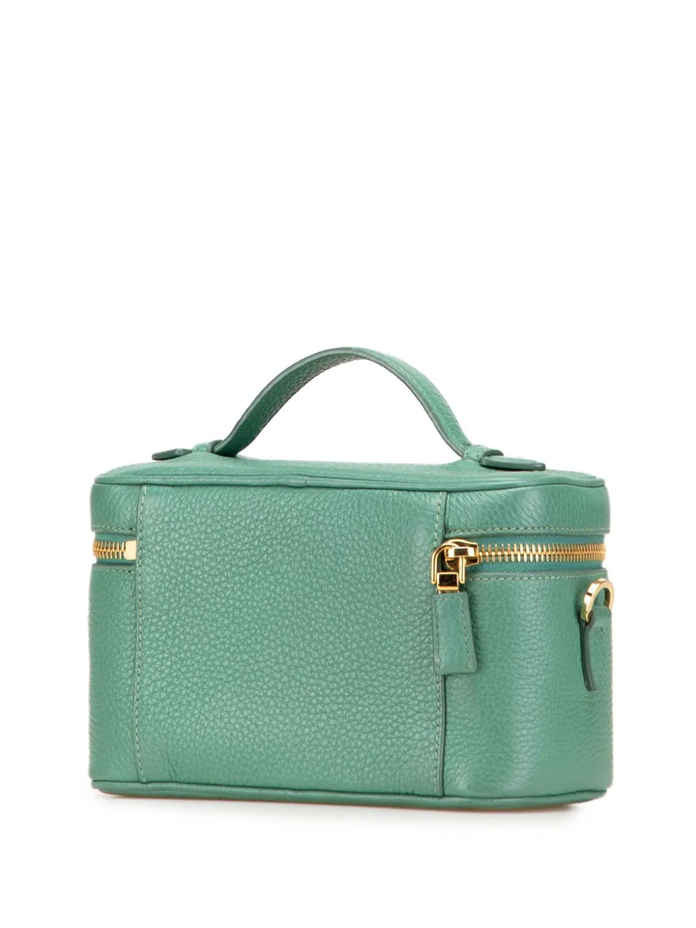 Pre-owned Prada 2000-2025 Mini Vitello Daino Top Handle Bag Vanity Bag In Green