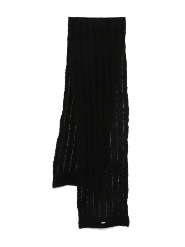 Herno Striped Scarf in Black
