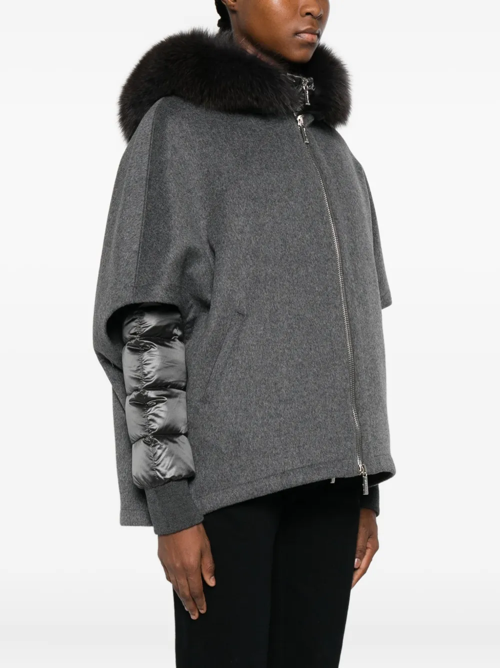 Moorer Gelaagd jack met capuchon Grijs