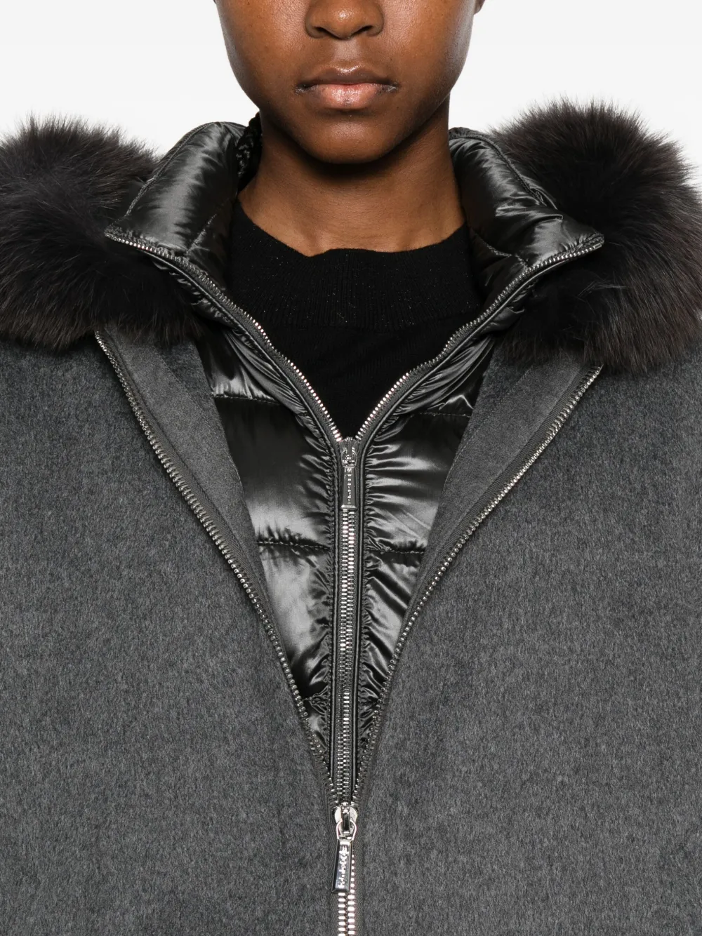 Moorer Gelaagd jack met capuchon Grijs