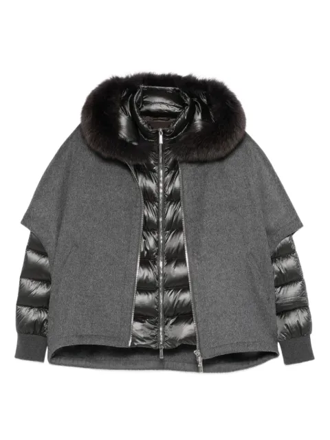 Moorer hooded layered jacket