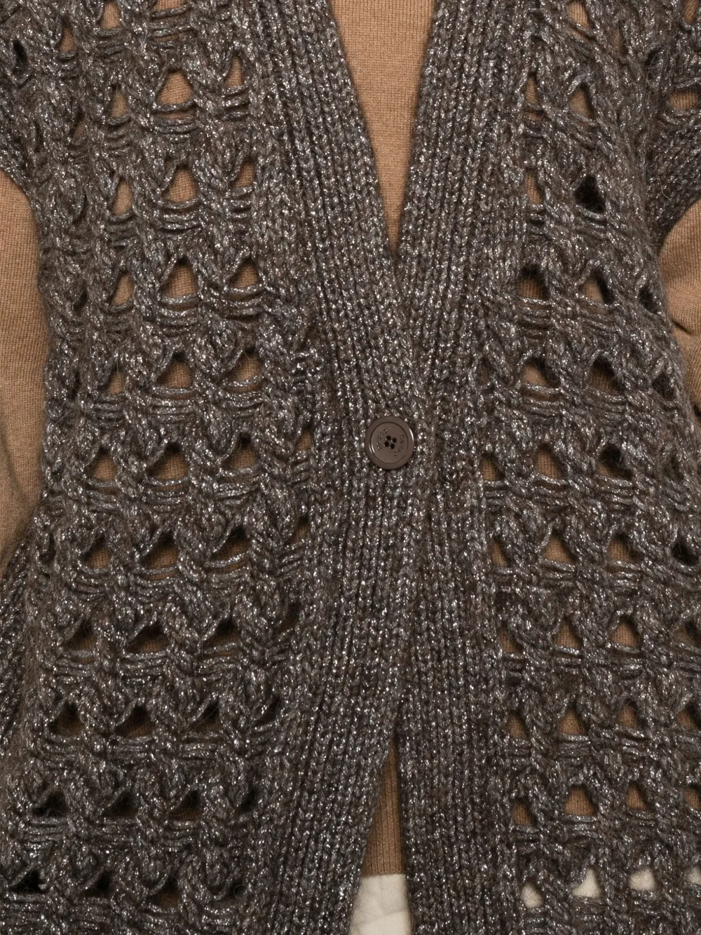 Herno Open-knit Cardigan In Gray
