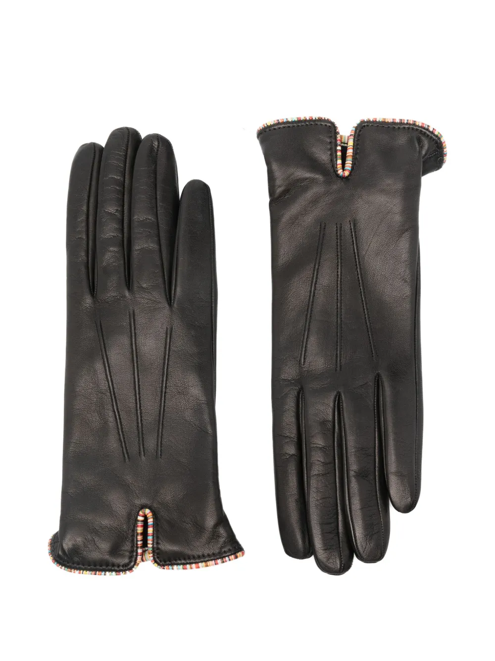 Paul Smith gants à bords rayés | noir | Image 1
