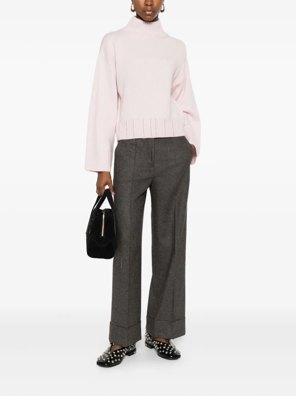 Incotex pleated turn-up trousers - Bruin