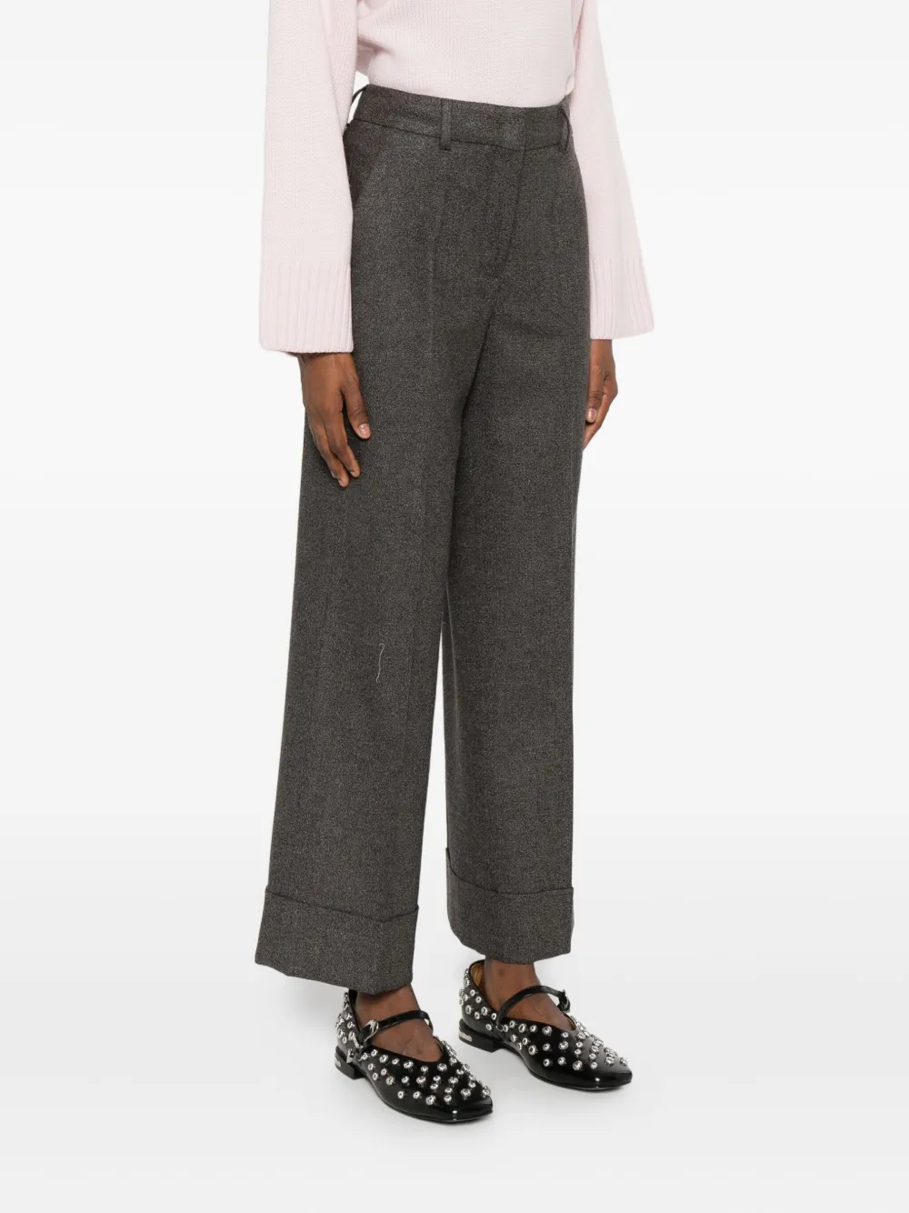 Incotex Pleated Turn-up Trousers In Brown