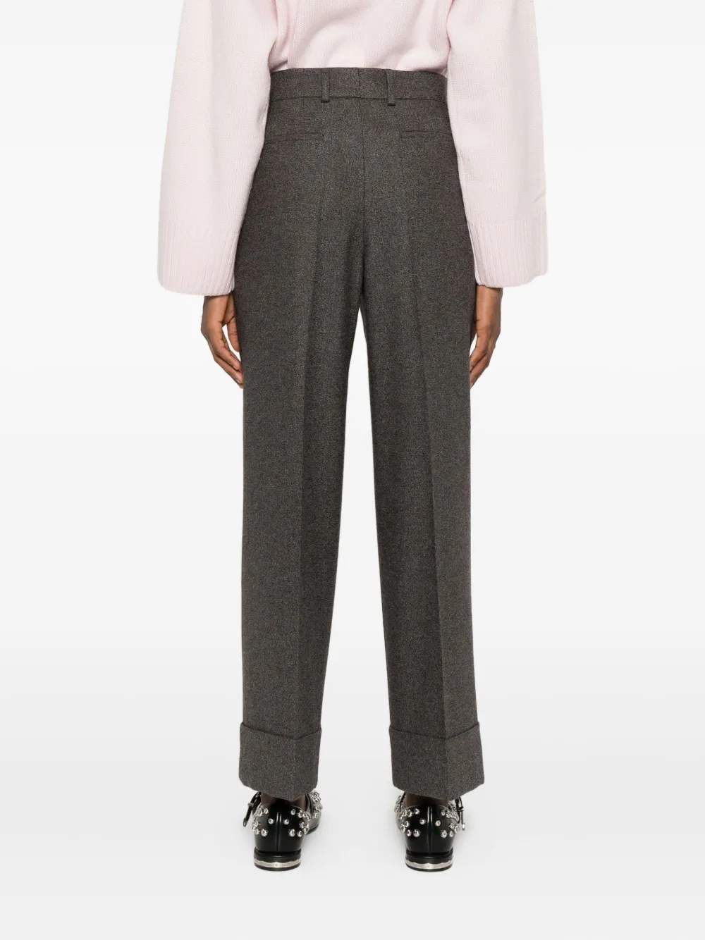 Incotex Pleated Turn-up Trousers In Brown
