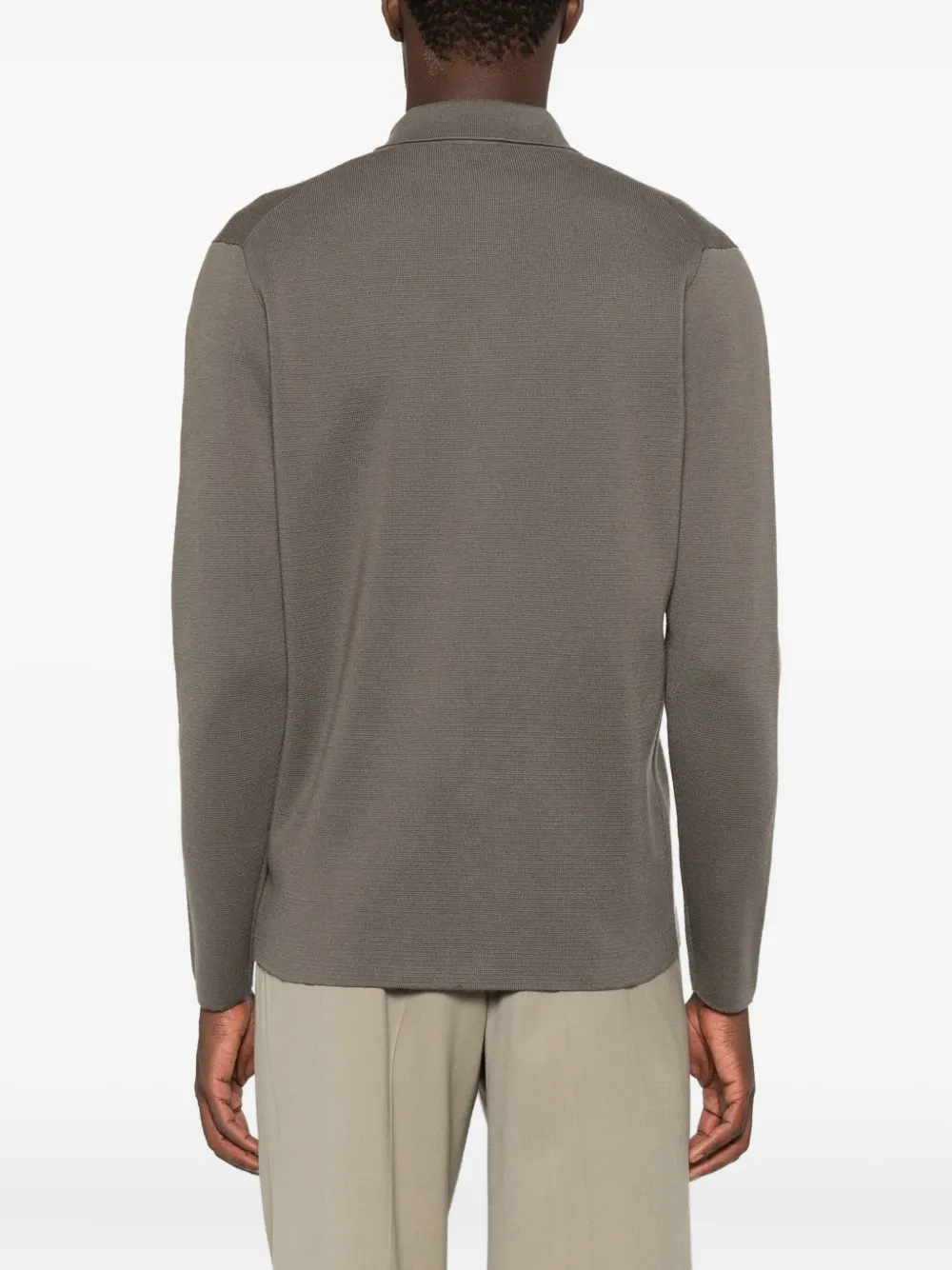 Dell'oglio Fijngebreid overhemd Grijs