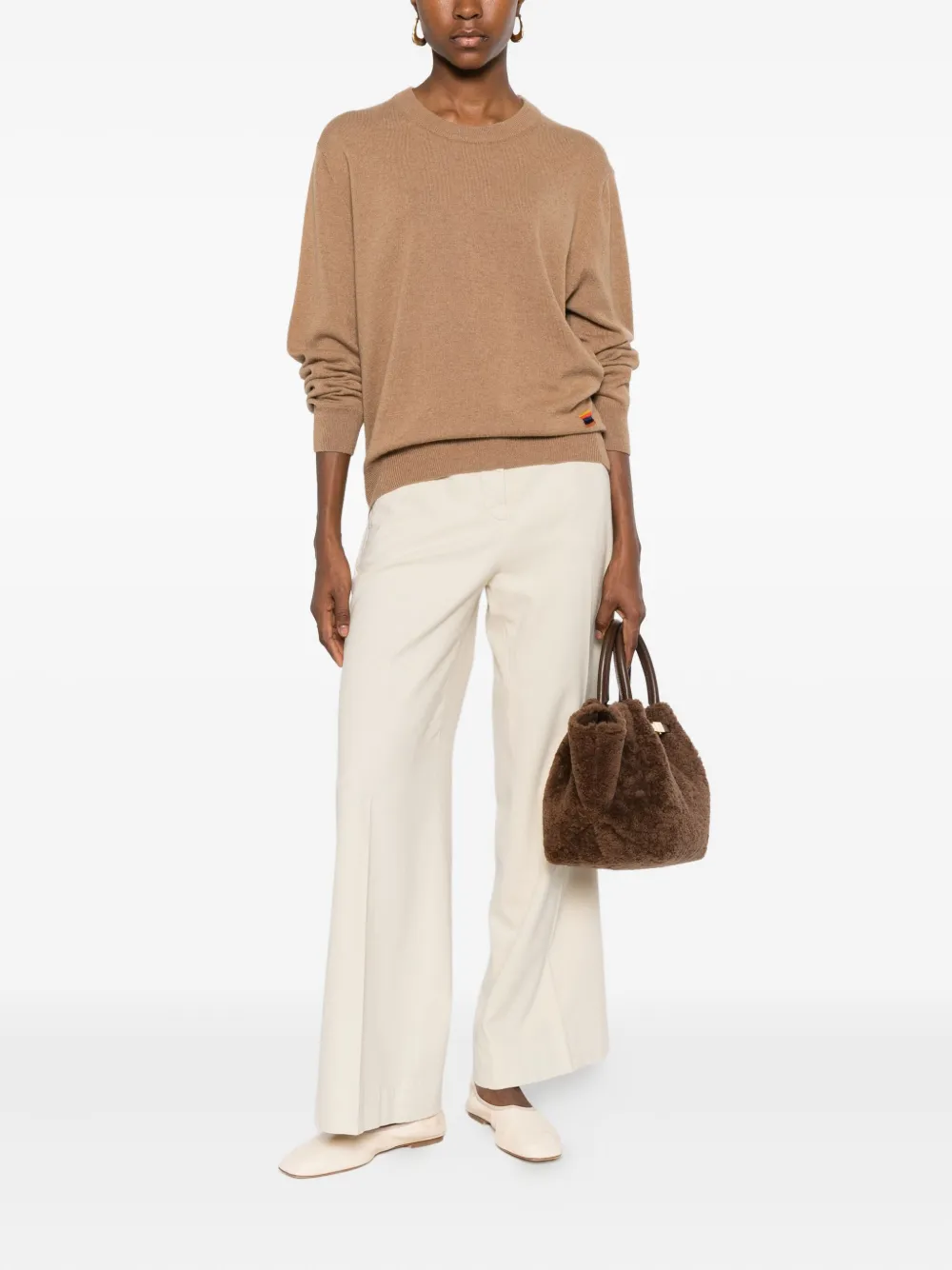 Paul Smith Crew-neck Cashmere Sweater In Brown