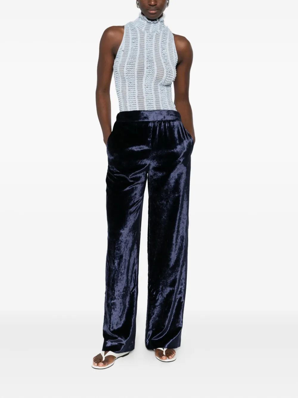 Incotex velvet trousers - Blauw