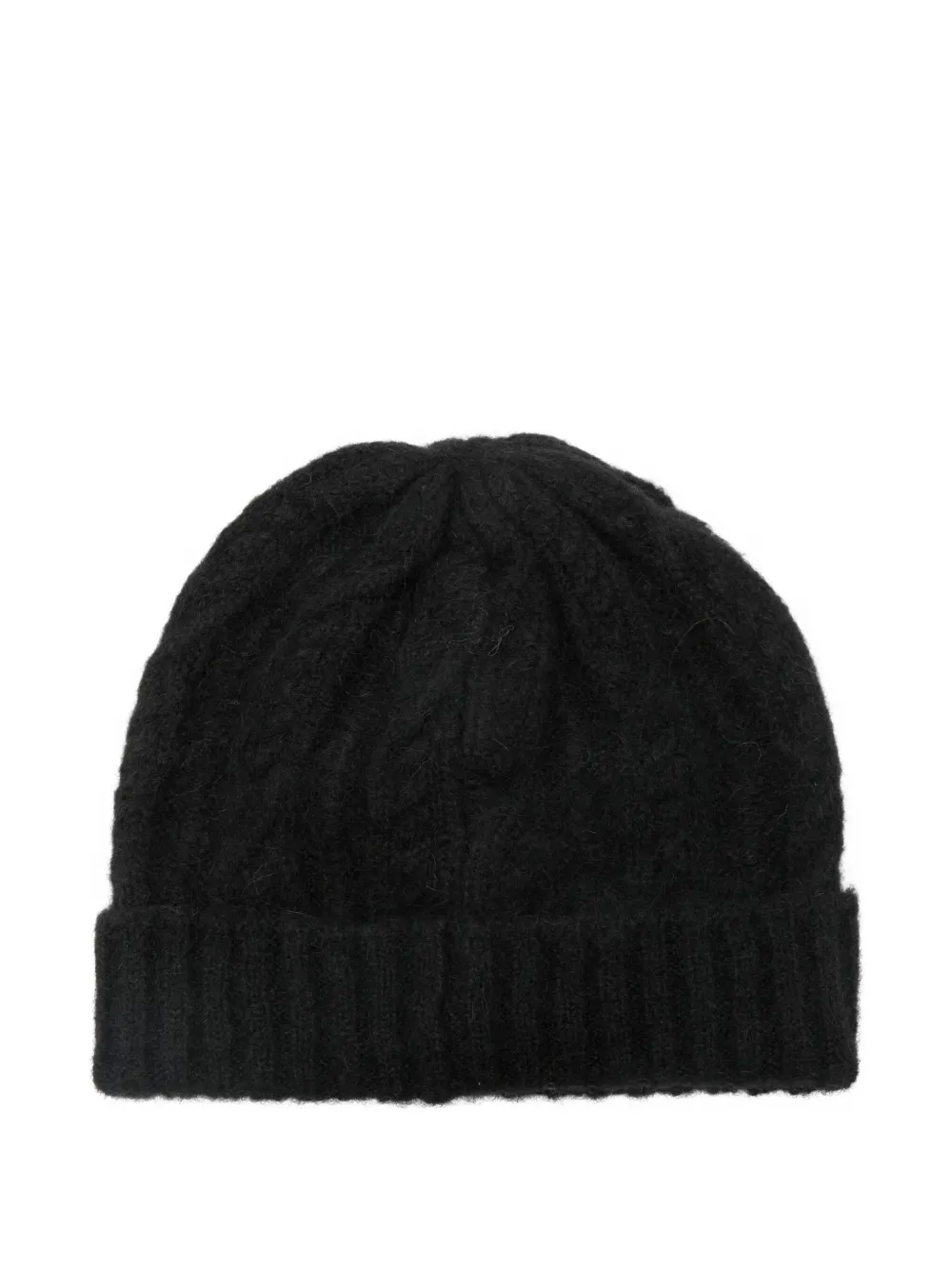 Herno logo-plaque beanie hat - Zwart