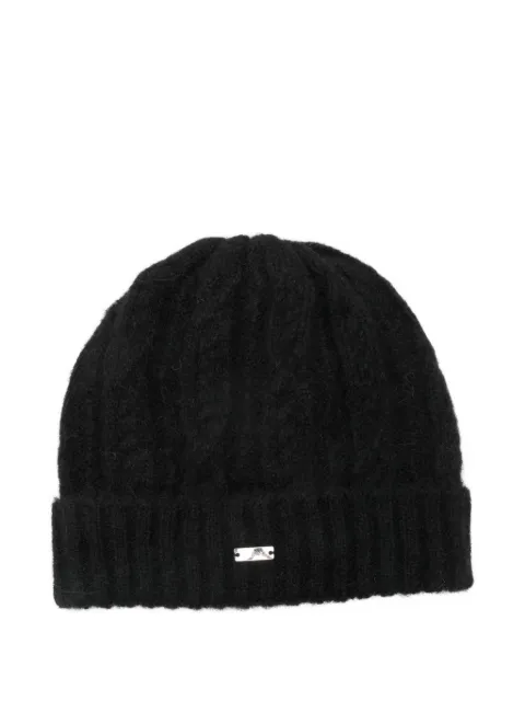 Herno logo-plaque beanie hat
