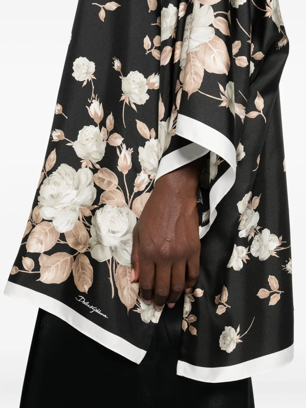 Dolce & Gabbana Floral-print Shirt In Black