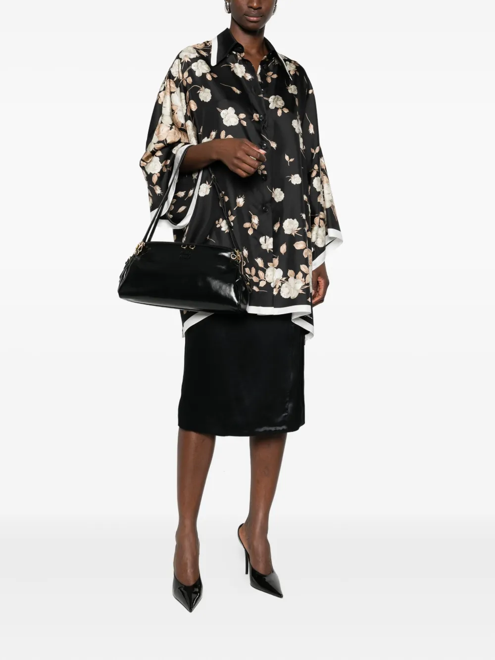 Dolce & Gabbana Floral-print Shirt In Black