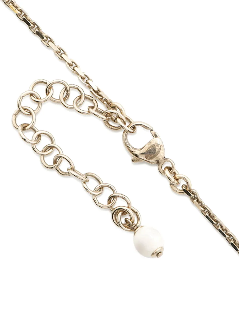 Pre-owned Chanel 2023 Gold Plated Cc Rhinestones Star And Ball Pendant Necklace Costume Necklace