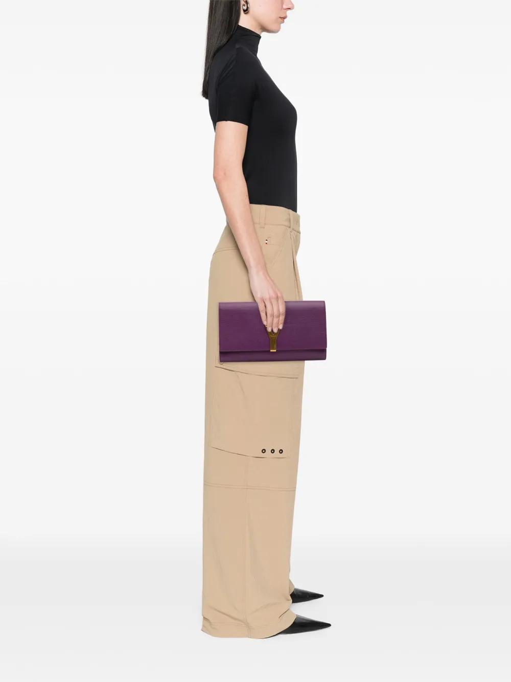 Saint Laurent Pre-Owned 2000-2012 Textured Leather Chyc Ligne clutch bag | Pre-Owned | Image 2