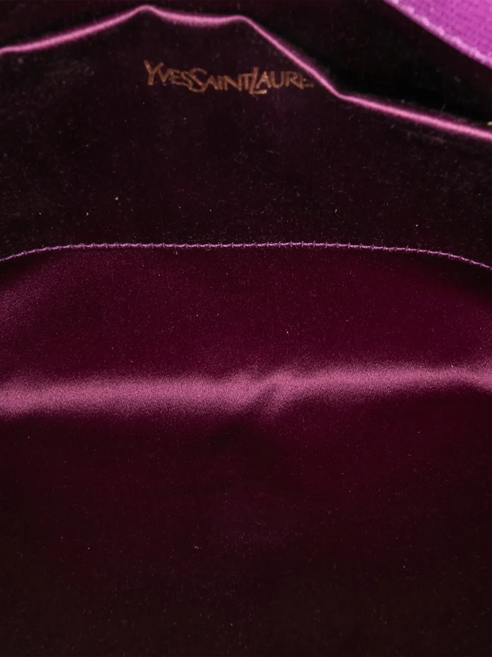 Pre-owned Saint Laurent 2000-2012 Textured Leather Chyc Ligne Clutch Bag In Purple