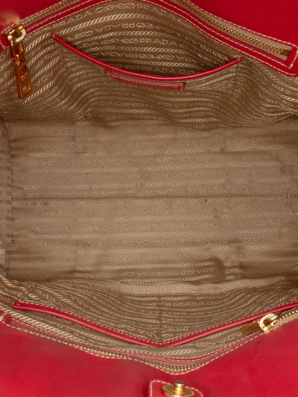 Pre-owned Prada 2000-2025 Saffiano Trimmed Canvas Canapa Logo Satchel In Brown