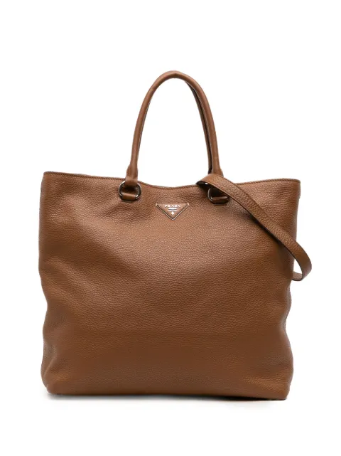 Prada Pre-Owned 2000-2025 Vitello Daino Open Convertible Tote satchel