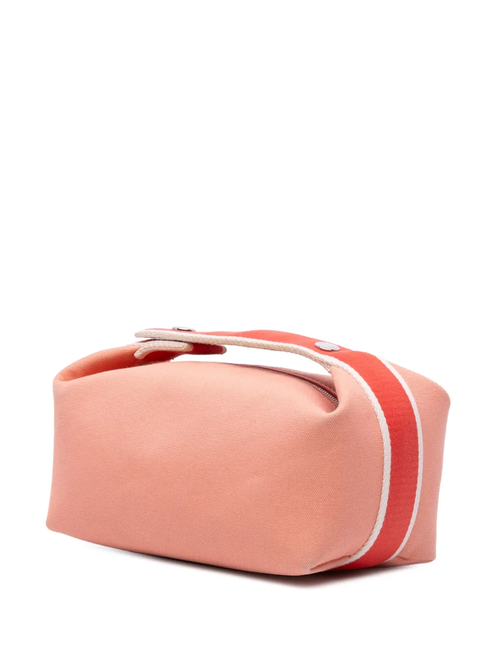 Pre-owned Hermes 2021-2025 Small Canvas Bride A Brac Case Vanity Bag In Pink