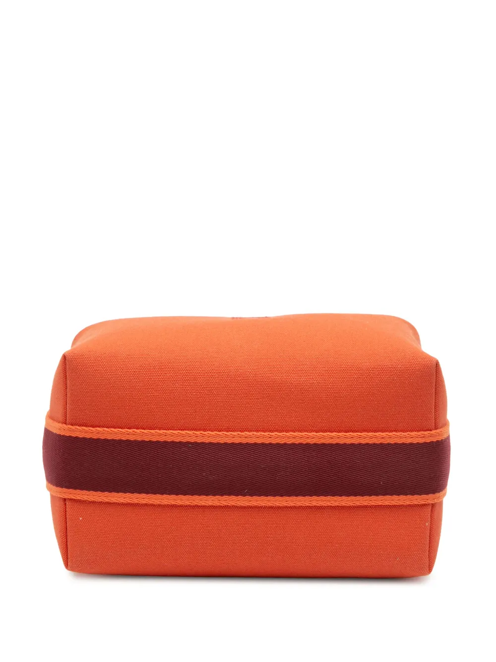 Pre-owned Hermes 2021-2025 Small Canvas Bride A Brac Case Vanity Bag In Orange