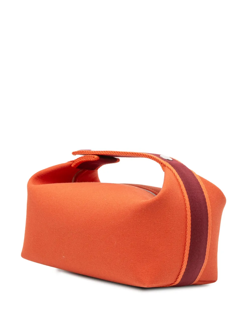 Pre-owned Hermes 2021-2025 Small Canvas Bride A Brac Case Vanity Bag In Orange