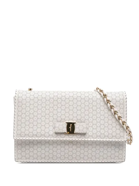 Ferragamo Pre-Owned 2000-2025 Medium Perforated Leather Vara Ginny crossbody bag
