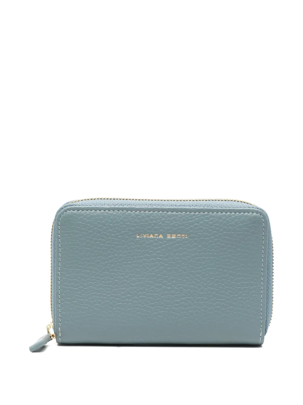 Liviana Conti Zip Leather Wallet In Gray